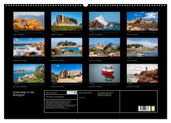 Produktbild: Unterwegs in der Bretagne (Wandkalender 2026 DIN A2 quer), CALVENDO Monatskalender