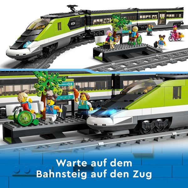 Produktbild: LEGO City 60337 Personen-Schnellzug, Spielzeug-Eisenbahn, Set mit Schienen