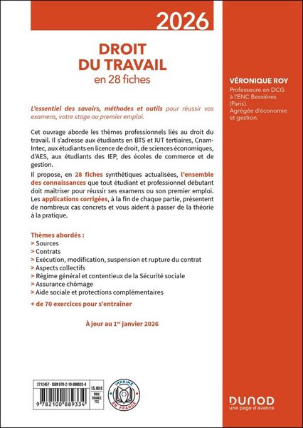 Produktbild: Droit du travail 2026 en 28 fiches