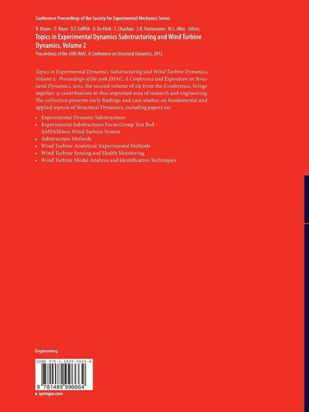 Produktbild: Topics in Experimental Dynamics Substructuring and Wind Turbine Dynamics, Volume 2