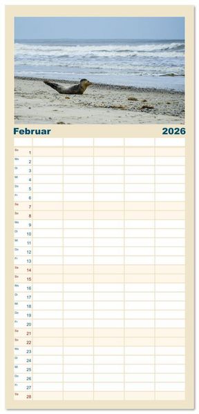 Produktbild: Familienplaner 2026 - Am Strand von Juist mit 5 Spalten (Wandkalender, 21 x 45 cm) CALVENDO