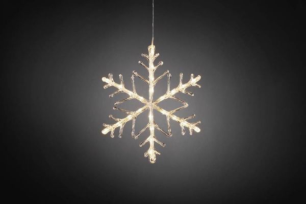 Produktbild: Konstsmide 4440-103 Acryl-Figur Schneeflocke Warmwei&szlig; LED Transparent