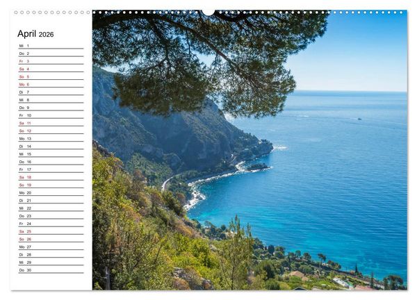 Produktbild: C&Ocirc;TE D&rsquo;AZUR Bezaubernde Orte (hochwertiger Premium Wandkalender 2026 DIN A2 quer), Kunstdruck in Hochglanz