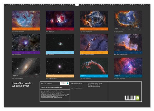 Produktbild: Havel-Sternwarte Weltallkalender (Wandkalender 2026 DIN A2 quer), CALVENDO Monatskalender