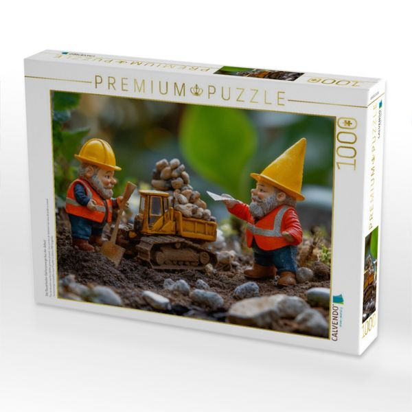 Produktbild: CALVENDO Puzzle Die Bauarbeiter Gartenzwerge bei der Arbeit | 1000 Teile Lege-Gr&ouml;&szlig;e 64x48cm Foto-Puzzle f&uuml;r gl&uuml;ckliche Stunden