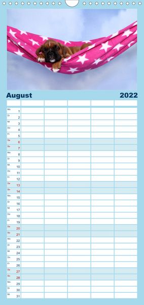 Produktbild: Familienplaner S&uuml;&szlig;e Tr&auml;ume 2022 - schlafende Hundewelpen (Wandkalender 2022 , 21 cm x 45 cm, hoch)