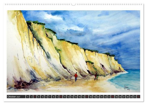 Produktbild: Aquarelle - Fischland-Dar&szlig; (hochwertiger Premium Wandkalender 2027 DIN A2 quer), Kunstdruck in Hochglanz