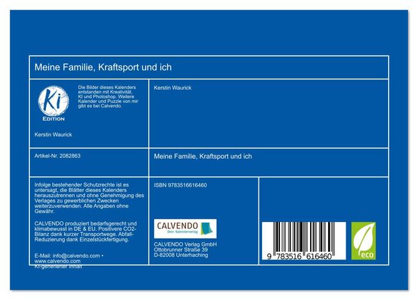 Produktbild: Meine Familie, Kraftsport und ich (Tischkalender 2026 DIN A5 quer), CALVENDO Monatskalender