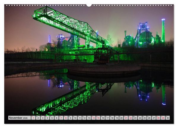 Produktbild: Es wird Nacht in Duisburg (hochwertiger Premium Wandkalender 2026 DIN A2 quer), Kunstdruck in Hochglanz