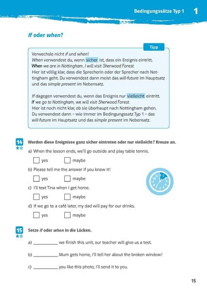 Produktbild: Klett 10-Minuten-Training Englisch Grammatik If-Clauses 6.-8. Klasse