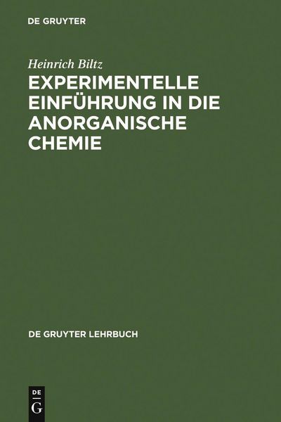 Produktbild: Experimentelle Einf&uuml;hrung in die Anorganische Chemie