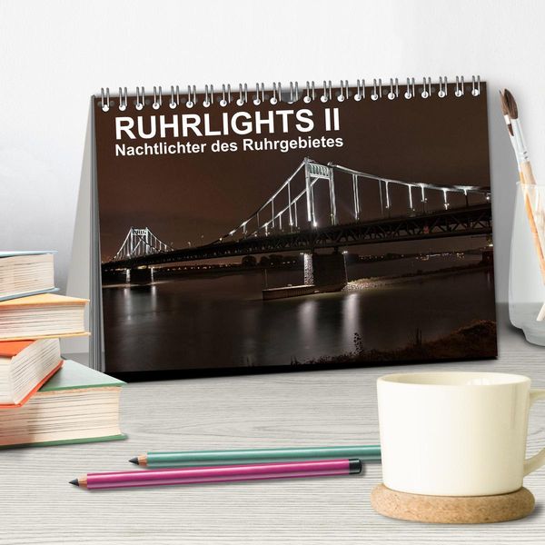 Produktbild: Ruhrlights II - Nachtlichter des Ruhrgebietes (Tischkalender 2026 DIN A5 quer), CALVENDO Monatskalender