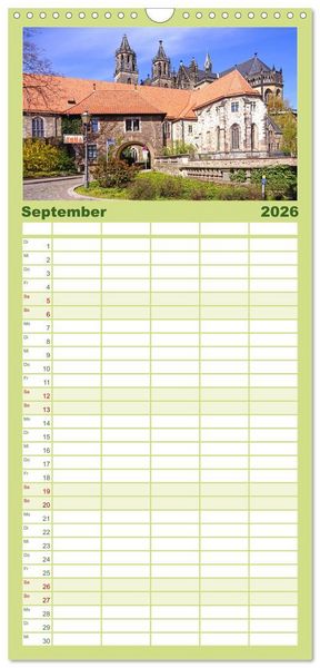 Produktbild: Familienplaner 2026 - Magdeburger Ansichten mit 5 Spalten (Wandkalender, 21 x 45 cm) CALVENDO