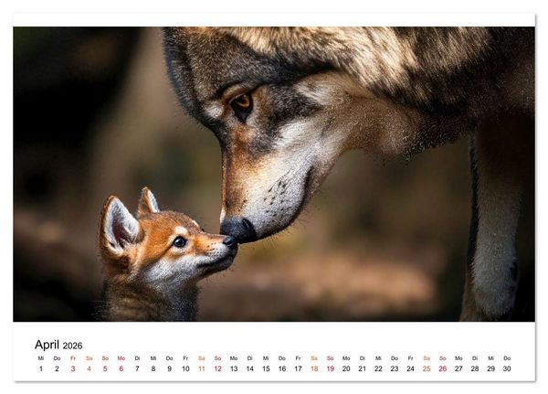 Produktbild: Im Reich der W&ouml;lfe (Tischkalender 2026 DIN A5 quer), CALVENDO Monatskalender