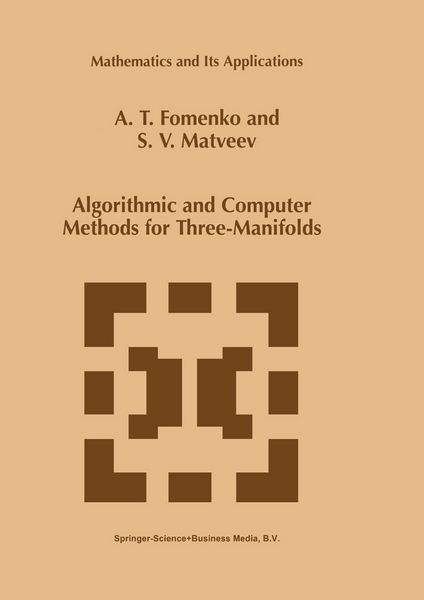 Produktbild: Algorithmic and Computer Methods for Three-Manifolds