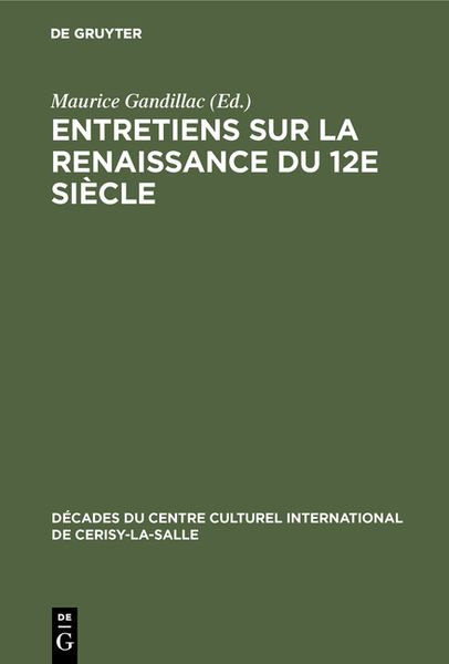 Produktbild: Entretiens sur la Renaissance du 12e si&egrave;cle