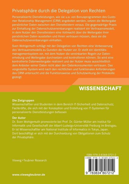 Produktbild: Privatsph&auml;re durch die Delegation von Rechten