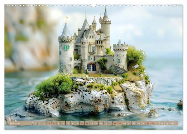 Produktbild: Miniaturwelt Burgen und Schl&ouml;sser (hochwertiger Premium Wandkalender 2026 DIN A2 quer), Kunstdruck in Hochglanz