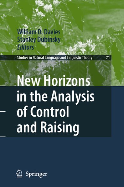 Produktbild: New Horizons in the Analysis of Control and Raising