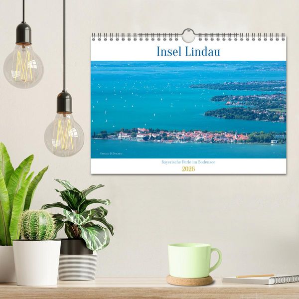 Produktbild: Insel Lindau - Bayerische Perle im Bodensee (Wandkalender 2026 DIN A4 quer), CALVENDO Monatskalender