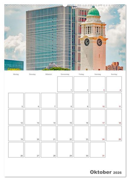 Produktbild: Unterwegs in Singapur (hochwertiger Premium Wandkalender 2026 DIN A2 hoch), Kunstdruck in Hochglanz