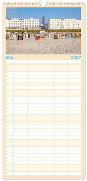 Produktbild: Familienplaner 2027 - Moin Borkum mit 5 Spalten (Wandkalender, 21 x 45 cm) CALVENDO