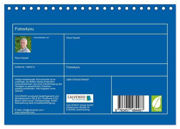Produktbild: Fotos4you (Tischkalender 2026 DIN A5 quer), CALVENDO Monatskalender