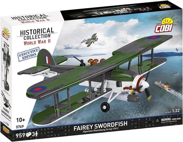 COBI Historical Collection 5769 - Fairey Swordfish, Executive Edition, WWII, Bausatz 1:32, 959+3 Klemmbausteine
