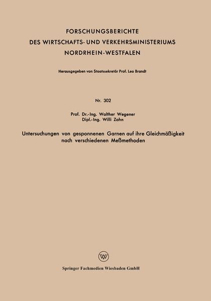 Produktbild: Untersuchungen von gesponnenen Garnen auf ihre Gleichm&auml;&szlig;igkeit nach verschiedenen Me&szlig;methoden