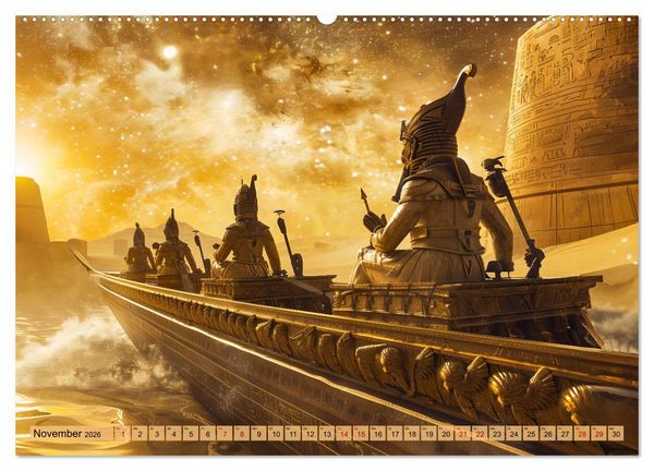 Produktbild: &Auml;gyptische Pr&auml;-Astronautik - Science Fiction G&ouml;tter im All (hochwertiger Premium Wandkalender 2026 DIN A2 quer), Kunstdruck in Hochglanz