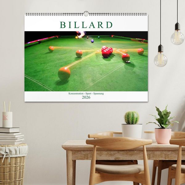 Produktbild: Billard. Konzentration - Sport - Spannung (Wandkalender 2026 DIN A2 quer), CALVENDO Monatskalender