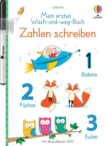 Mein erstes Wisch-und-weg-Buch: Zahlen schreiben, Taschenbuch von Felicity Brooks, Usborne, 9781789410839