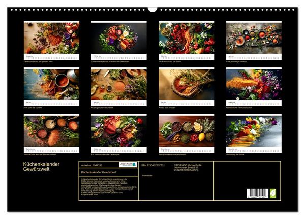 Produktbild: K&uuml;chenkalender Gew&uuml;rzwelt (Wandkalender 2026 DIN A2 quer), CALVENDO Monatskalender