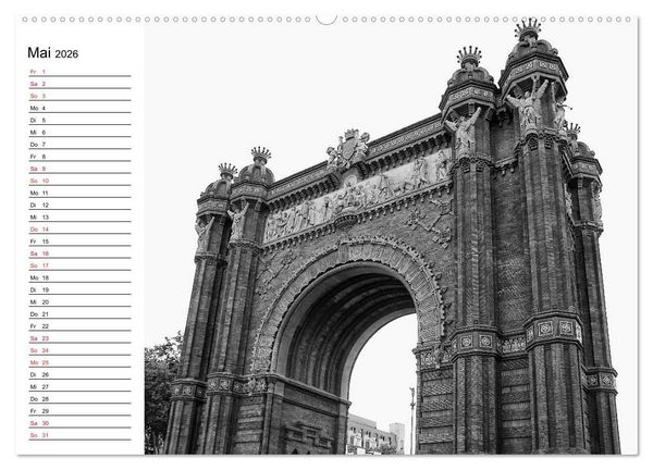 Produktbild: Barcelona Schwarz / Wei&szlig; Impressionen (hochwertiger Premium Wandkalender 2026 DIN A2 quer), Kunstdruck in Hochglanz