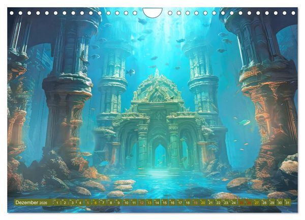 Produktbild: Ruinen versunkener Kulturen - Fantasiebilder (Wandkalender 2026 DIN A4 quer), CALVENDO Monatskalender