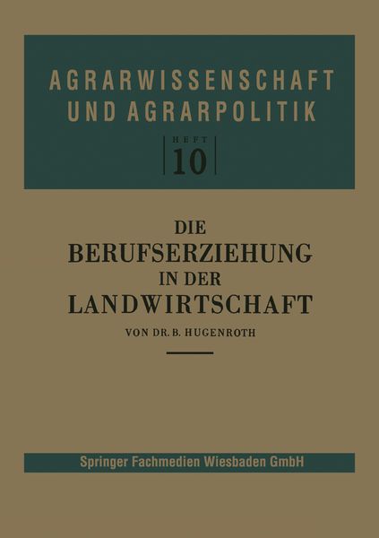Produktbild: Die Berufserziehung in der Landwirtschaft