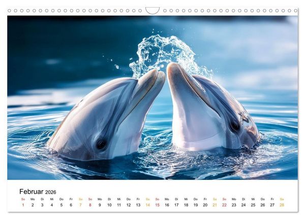 Produktbild: Delfine - Wellen K&uuml;nstler (Wandkalender 2026 DIN A3 quer), CALVENDO Monatskalender