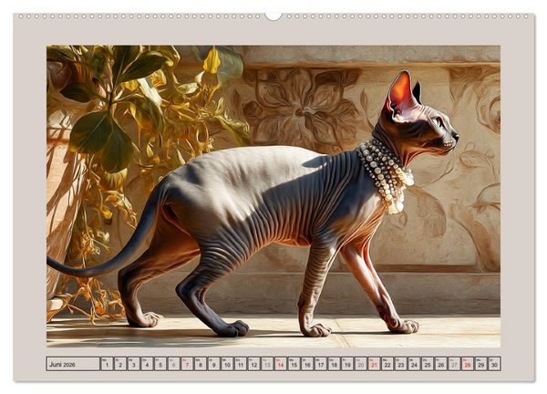 Produktbild: Sphinx Katzen. Eleganz auf leisen Pfoten (hochwertiger Premium Wandkalender 2026 DIN A2 quer), Kunstdruck in Hochglanz