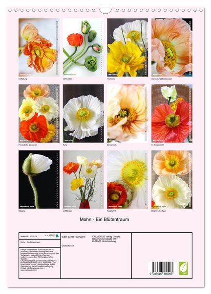 Produktbild: Mohn - Ein Bl&uuml;tentraum (Wandkalender 2026 DIN A3 hoch), CALVENDO Monatskalender