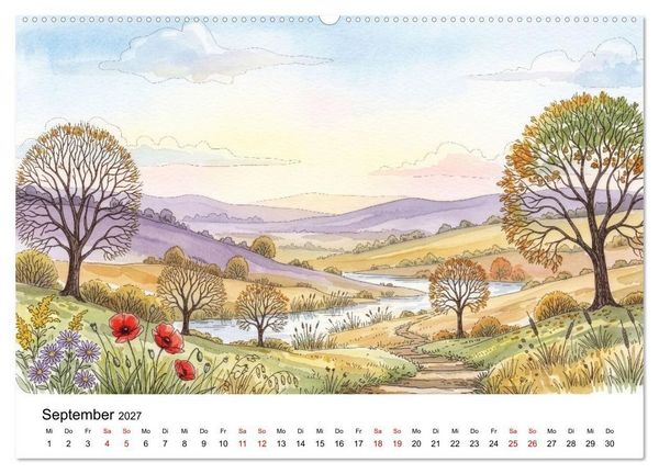 Produktbild: Einfach sch&ouml;n - Natur im Wandel der Jahreszeiten (Wandkalender 2027 DIN A2 quer), CALVENDO Monatskalender