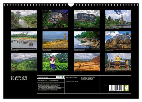 Produktbild: Sri Lanka 2026 &ndash; Exotische Welt (Wandkalender 2026 DIN A3 quer), CALVENDO Monatskalender
