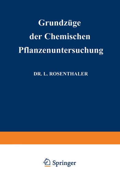 Produktbild: Grundz&uuml;ge der Chemischen Pflanzenuntersuchung