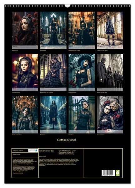 Produktbild: Gothic ist cool (Wandkalender 2026 DIN A2 hoch), CALVENDO Monatskalender