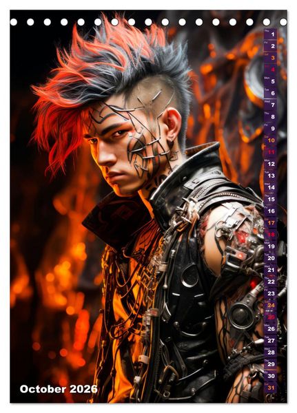 Produktbild: CYBERPUNK Cool guys (Desk Calendar 2026 DIN A5 portrait), CALVENDO 12 Month DeskCalendar