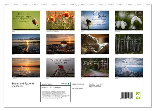 Produktbild: Bilder und Texte f&uuml;r die Seele (hochwertiger Premium Wandkalender 2026 DIN A2 quer), Kunstdruck in Hochglanz