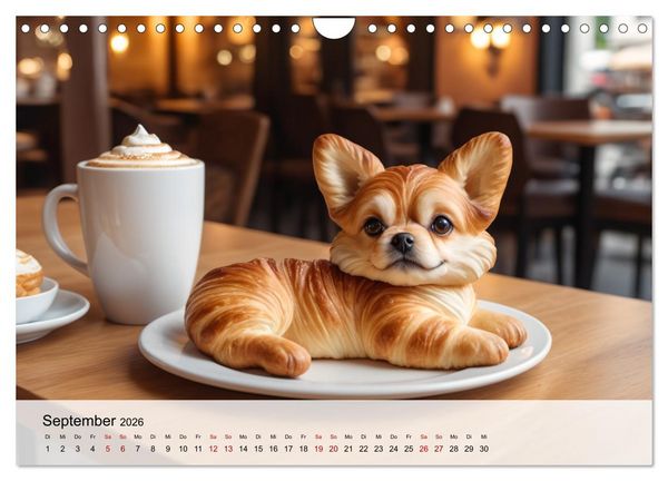 Produktbild: Tierische Croissants (Wandkalender 2026 DIN A4 quer), CALVENDO Monatskalender