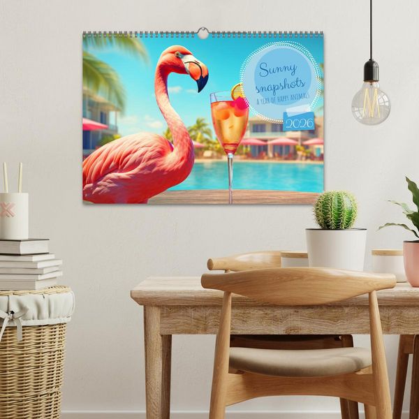 Produktbild: Sunny snapshots - A year of happy animals (Wall Calendar 2026 DIN A3 landscape), CALVENDO 12 Month Wall Calendar