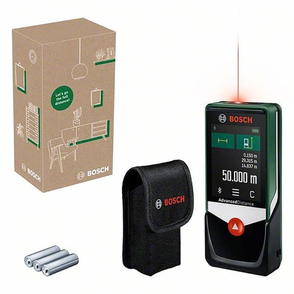 Bosch Home and Garden AdvancedDistance 50C Laser-Entfernungsmesser Bluetooth, Touchscreen 50 m