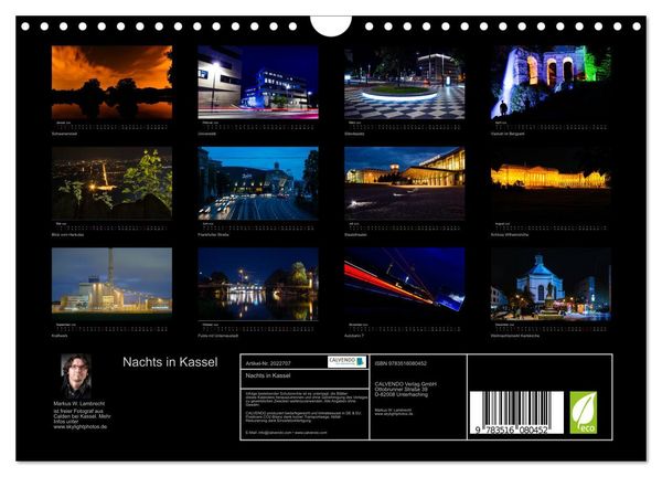 Produktbild: Nachts in Kassel (Wandkalender 2026 DIN A4 quer), CALVENDO Monatskalender