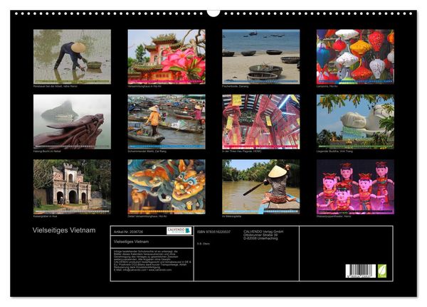 Produktbild: Vielseitiges Vietnam (Wandkalender 2026 DIN A2 quer), CALVENDO Monatskalender
